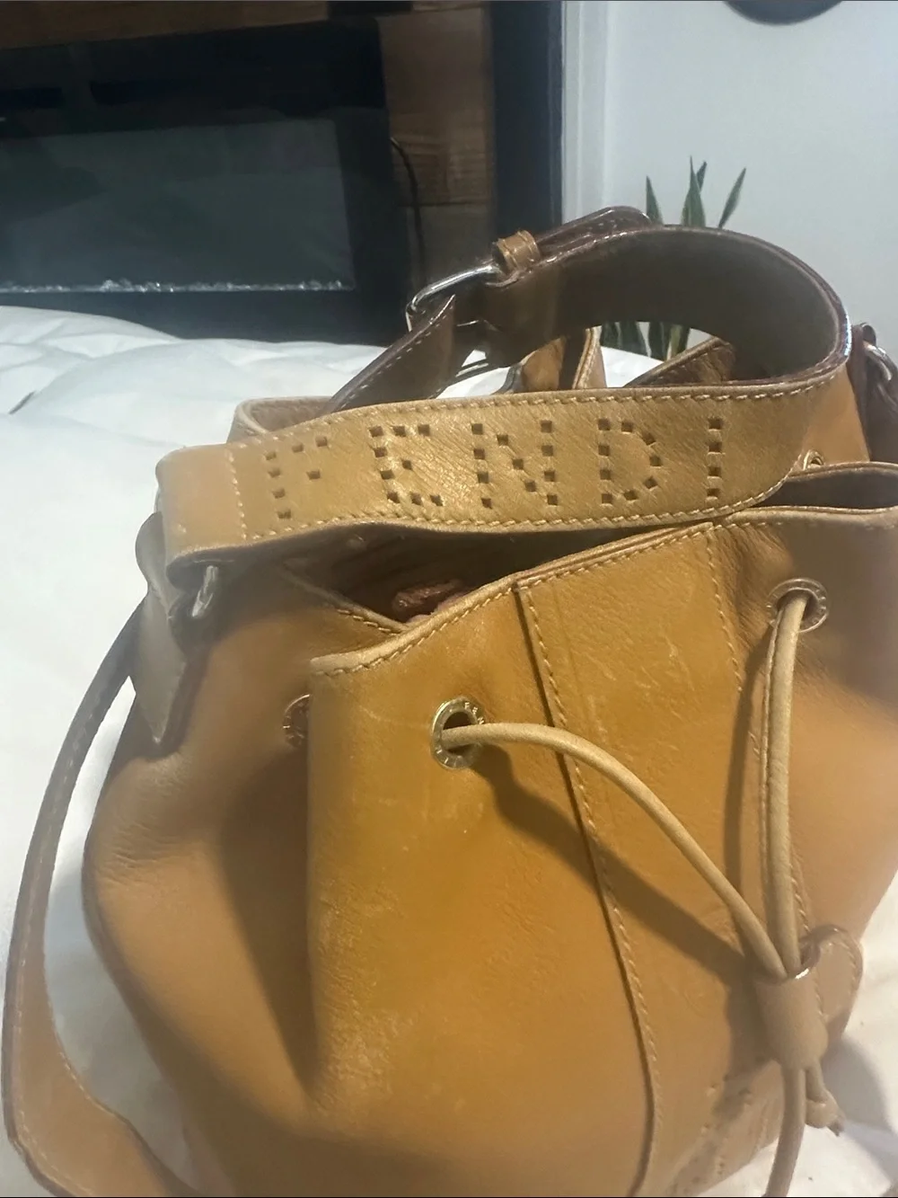 Vintage Fendi Bucket Bag - Tan